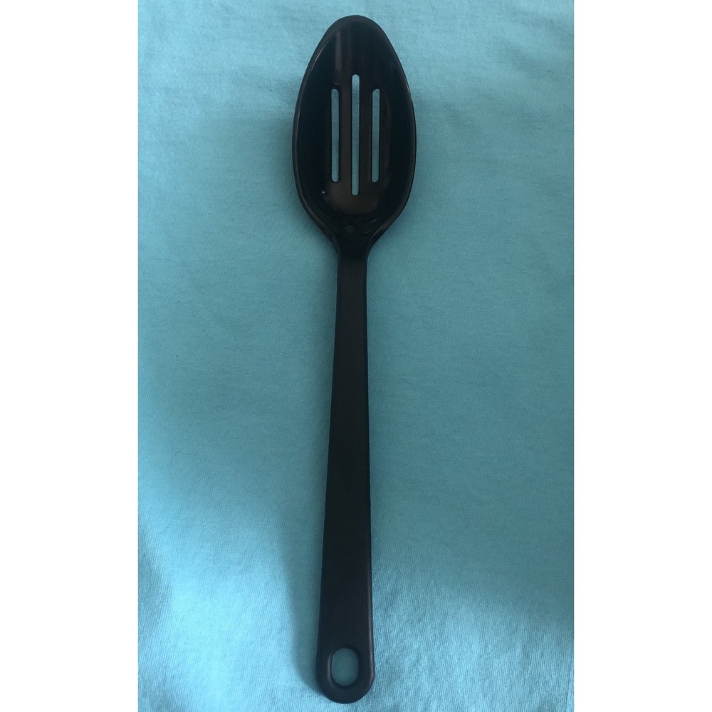 Vintage Tailor Made Black Slotted Serving Spoon 11 1/2" Inch Plastic/Nylon 🇺🇸